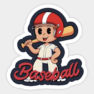 Cute Baseball Boy for Kids Sticker